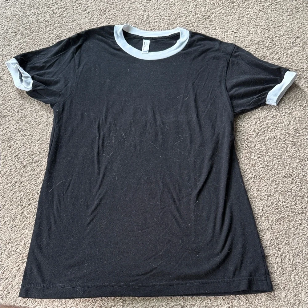 American Apparel Black and White Short Sleeve Tee - Picture 1 of 1
